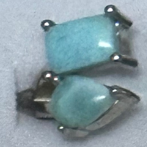 925 Sterling Silver Ring & 3 Larimar Stones in different shapes. - Picture 9 of 10